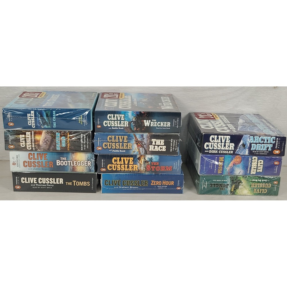 Clive Cussler 11 Audio CD Book Lot Unabridged Penguin Audio New Sealed Brick
